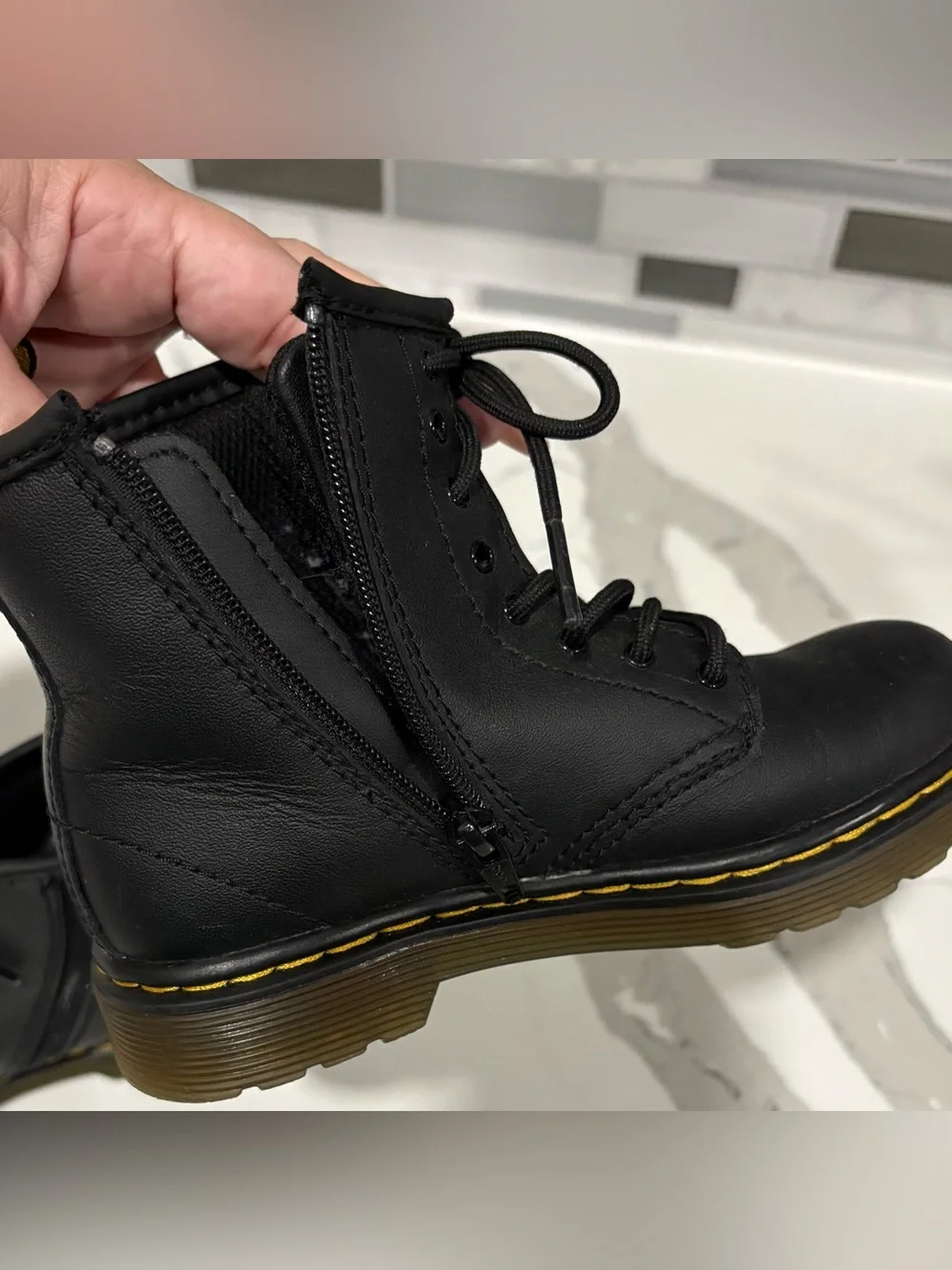 Dr. Martens Aprile Combat Lace Up Boots Small Boys Size 10